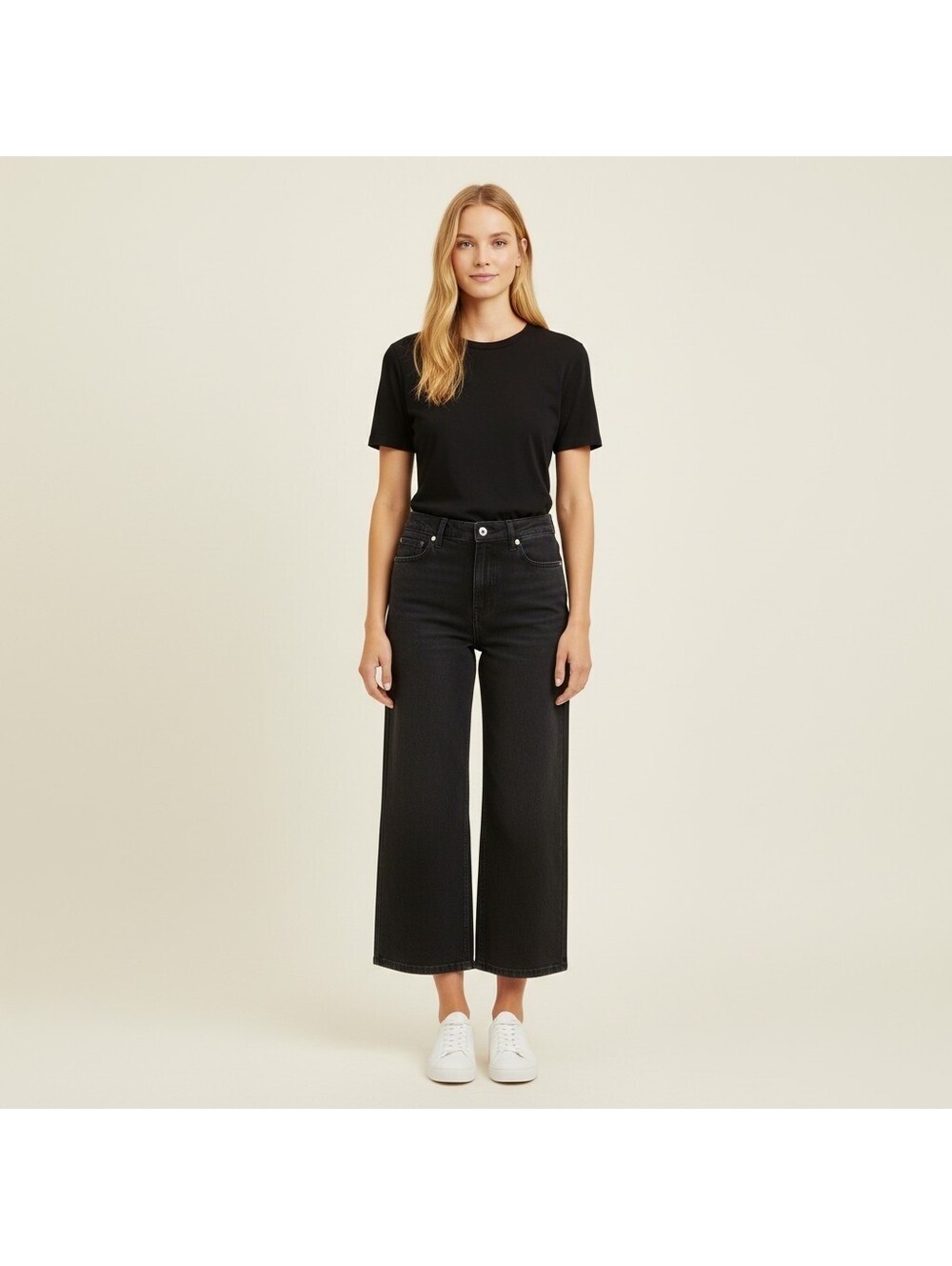 NYDJ Cropped Jeans Women 12 Black Denim Dark Wash High Rise Pockets Casual